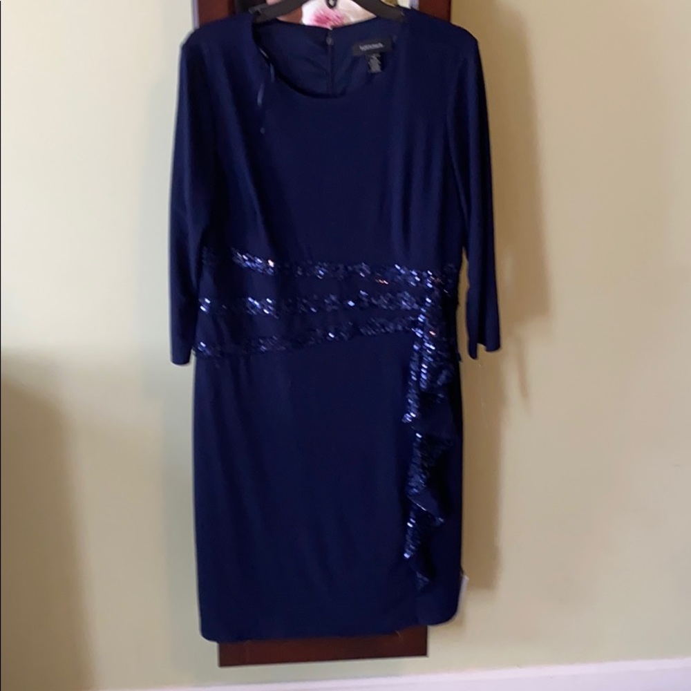 New R &M Richards Blue Sequin Dress